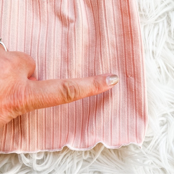 Arrows + Rubies | Pink Ribbed Lettuce Hem Tank - Picture 6 of 10